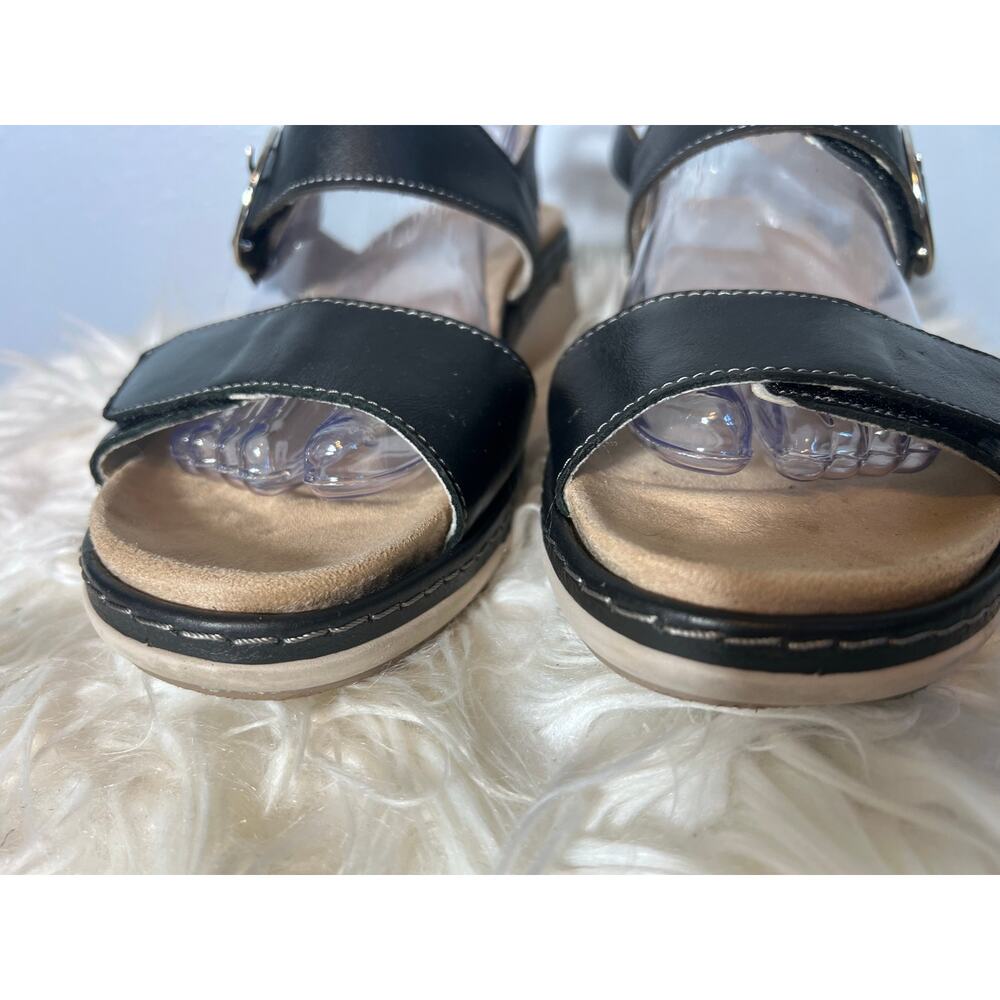 Suave Portugal Black Strappy Sandal Womens Size 11 Orthotic Arch Support Comfort - Picture 5 of 10